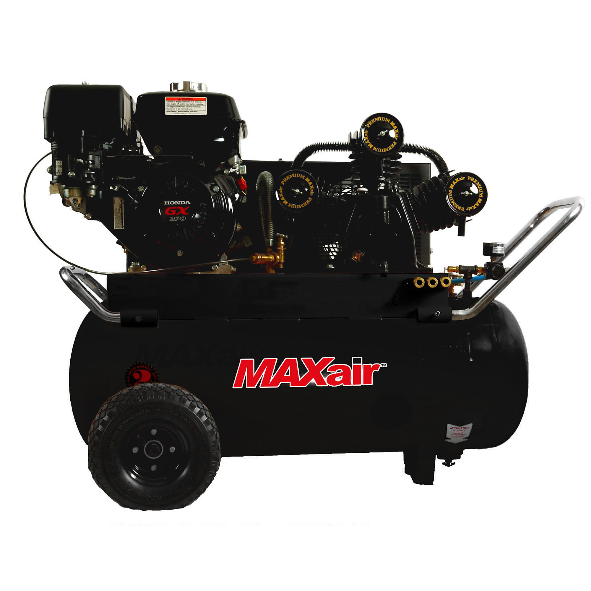MAXair Premium Air Compressor - 9 HP, 22 CFM, 25 Gal Tank, 170 PSI, Electric Start, Model# P90GE25H1